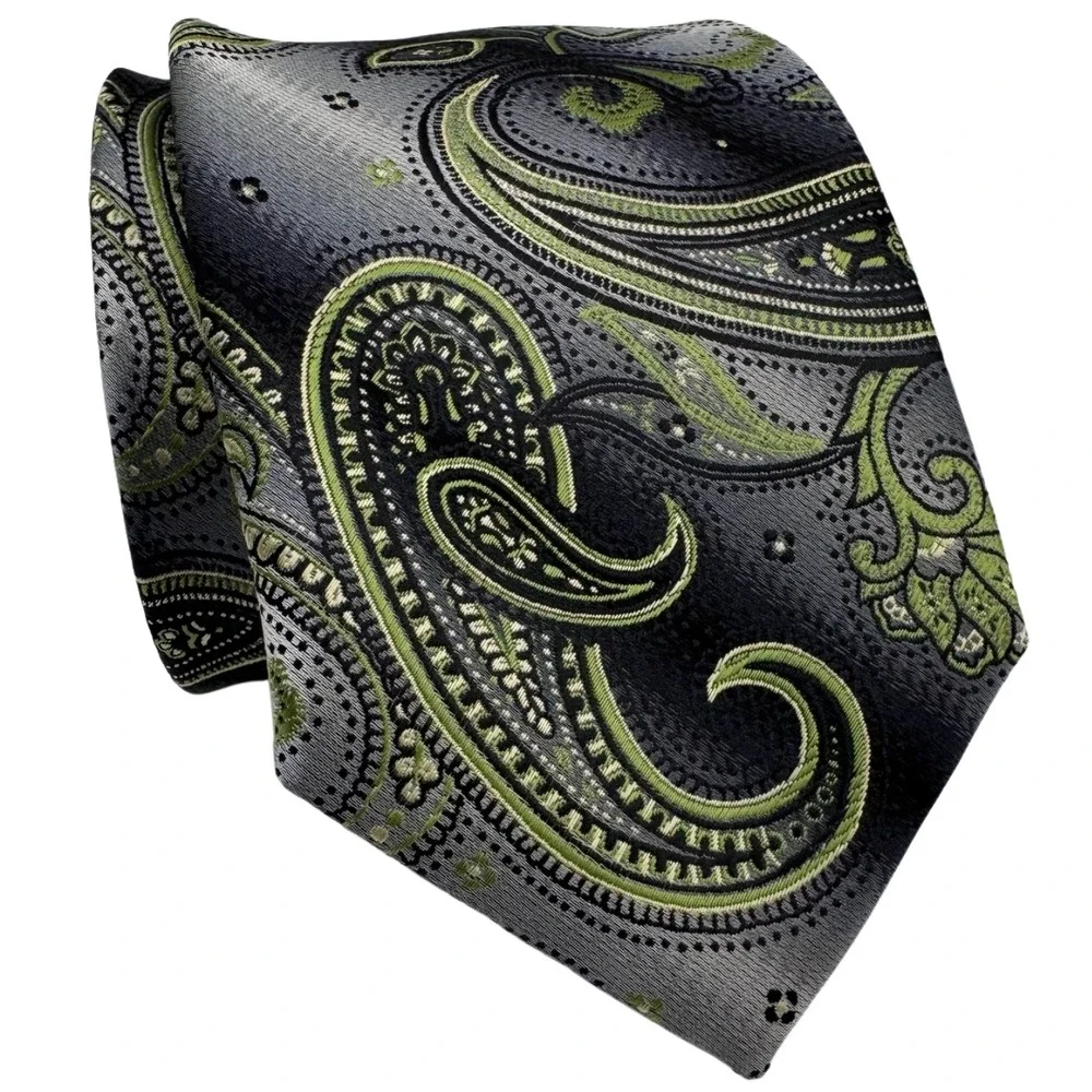 Christian Aujard Liberte Paris Neck Tie Mens Paisley Floral Retro Classic Formal